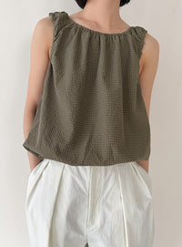 サッカーチェックバルーンタンクトップ【by SON】