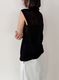 ハイネックシアーノースリーブロングニット【by SON】