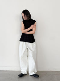 ハイネックシアーノースリーブロングニット【by SON】