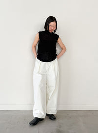 ハイネックシアーノースリーブロングニット【by SON】