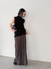 ハイネックシアーノースリーブロングニット【by SON】