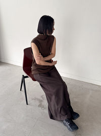 ハイネックシアーノースリーブロングニット【by SON】