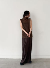 ハイネックシアーノースリーブロングニット【by SON】