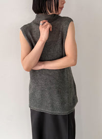 ハイネックシアーノースリーブロングニット【by SON】