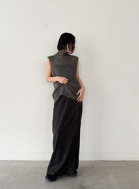 ハイネックシアーノースリーブロングニット【by SON】