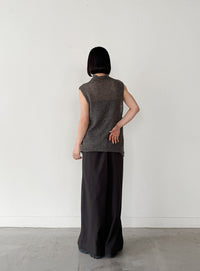 ハイネックシアーノースリーブロングニット【by SON】