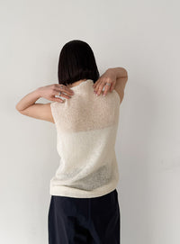 ハイネックシアーノースリーブロングニット【by SON】