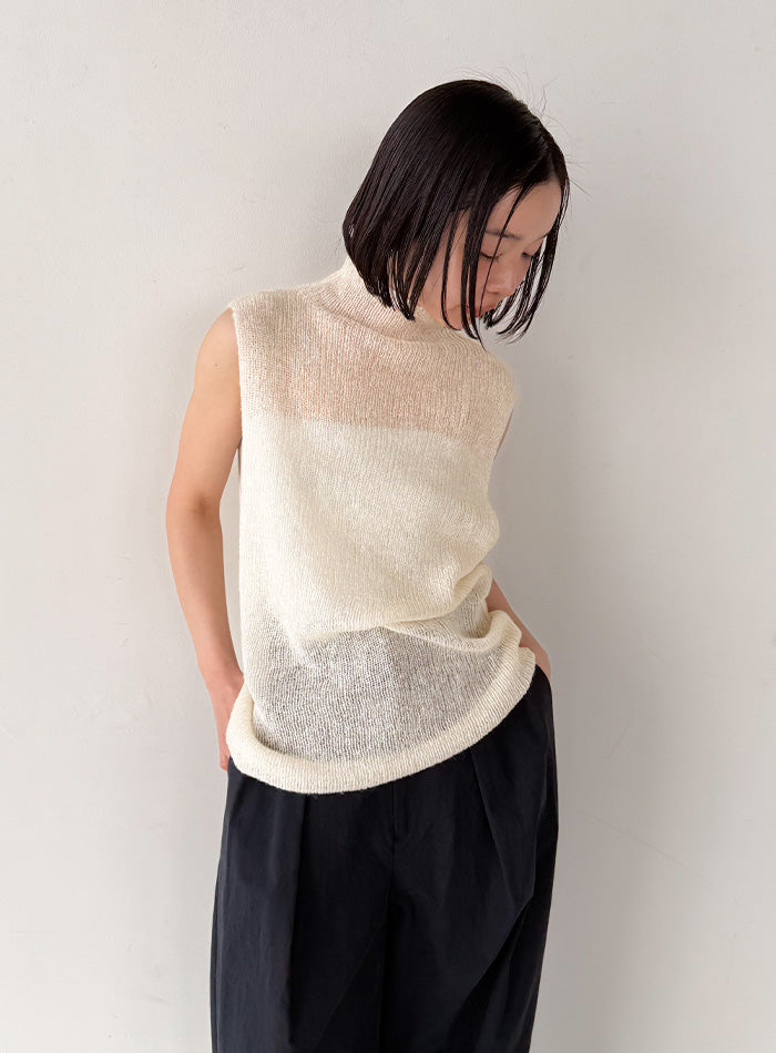 ハイネックシアーノースリーブロングニット【by SON】 – SELECT MOCA