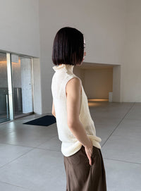 ハイネックシアーノースリーブロングニット【by SON】