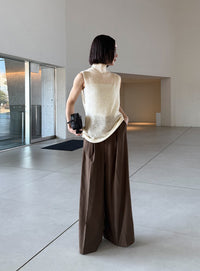 ハイネックシアーノースリーブロングニット【by SON】