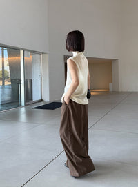 ハイネックシアーノースリーブロングニット【by SON】