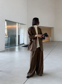 ハイネックシアーノースリーブロングニット【by SON】