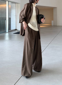 ハイネックシアーノースリーブロングニット【by SON】