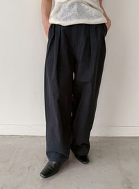 コットンブレンドカーブワイドパンツ【by SON】