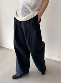 コットンブレンドカーブワイドパンツ【by SON】