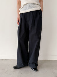 コットンブレンドカーブワイドパンツ【by SON】