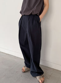 コットンブレンドカーブワイドパンツ【by SON】