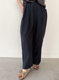 コットンブレンドカーブワイドパンツ【by SON】