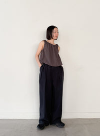 コットンブレンドカーブワイドパンツ【by SON】