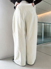 コットンブレンドカーブワイドパンツ【by SON】