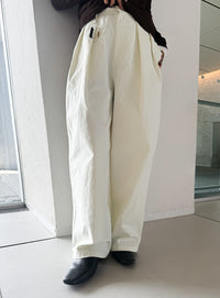 コットンブレンドカーブワイドパンツ【by SON】