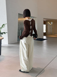 コットンブレンドカーブワイドパンツ【by SON】