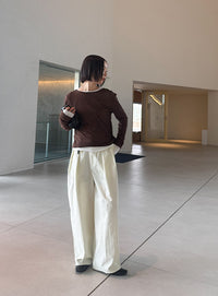 コットンブレンドカーブワイドパンツ【by SON】