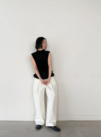 コットンブレンドカーブワイドパンツ【by SON】