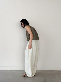 コットンブレンドカーブワイドパンツ【by SON】