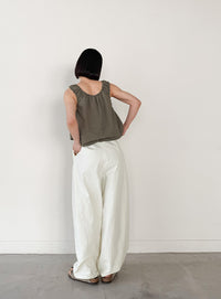 コットンブレンドカーブワイドパンツ【by SON】