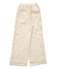 フラワーエンブロイダリーシアーワイドパンツ【セットアップ対応】【by SON】