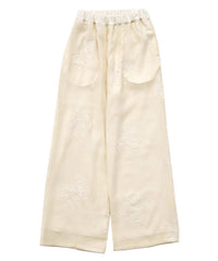 フラワーエンブロイダリーシアーワイドパンツ【セットアップ対応】【by SON】