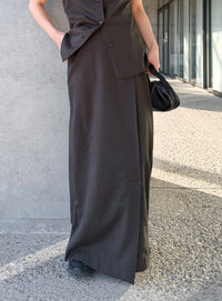 フロントタックIラインロングスカート【セットアップ対応】【by SON】