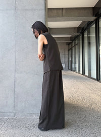 フロントタックIラインロングスカート【セットアップ対応】【by SON】