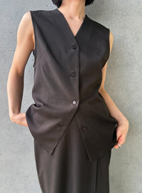 フロントタックIラインロングスカート【セットアップ対応】【by SON】