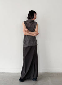 フロントタックIラインロングスカート【セットアップ対応】【by SON】