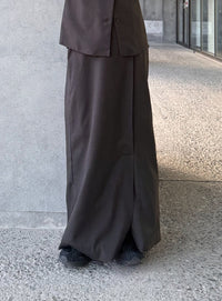 フロントタックIラインロングスカート【セットアップ対応】【by SON】