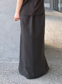 フロントタックIラインロングスカート【セットアップ対応】【by SON】