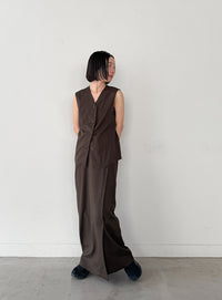 フロントタックIラインロングスカート【セットアップ対応】【by SON】