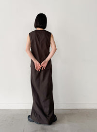 フロントタックIラインロングスカート【セットアップ対応】【by SON】