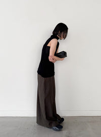 フロントタックIラインロングスカート【セットアップ対応】【by SON】