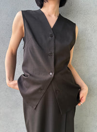 ラウンドヘムVネックベスト【セットアップ対応】【by SON】