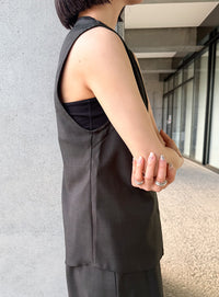 ラウンドヘムVネックベスト【セットアップ対応】【by SON】