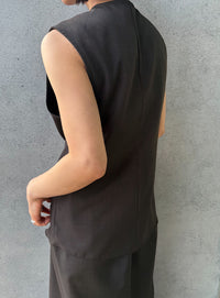 ラウンドヘムVネックベスト【セットアップ対応】【by SON】