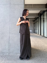 ラウンドヘムVネックベスト【セットアップ対応】【by SON】