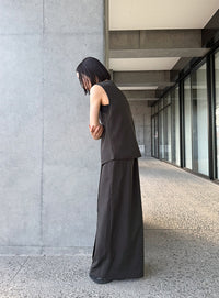 ラウンドヘムVネックベスト【セットアップ対応】【by SON】