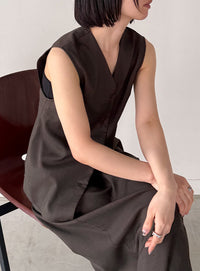 ラウンドヘムVネックベスト【セットアップ対応】【by SON】