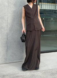 ラウンドヘムVネックベスト【セットアップ対応】【by SON】