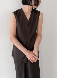 ラウンドヘムVネックベスト【セットアップ対応】【by SON】