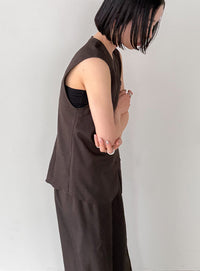 ラウンドヘムVネックベスト【セットアップ対応】【by SON】